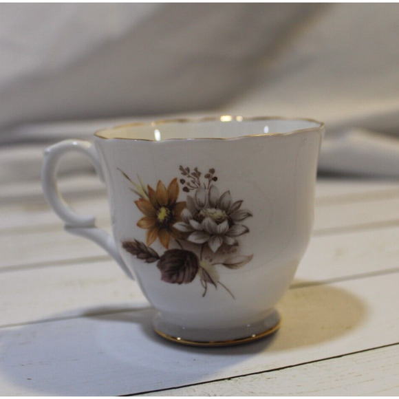 Crown Staffordshire England Fine Bone China Teacup & Saucer by Duchess Sunflower - Picture 10 of 11